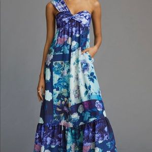 NWT Anthropologie Maeve One Shoulder Maxi Dress